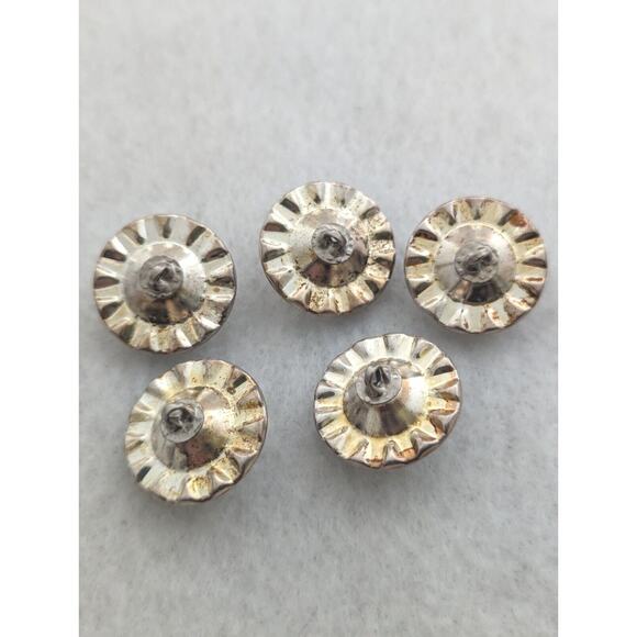 Vintage Rhinestone Buttons 5 Clear And Black Between 7/8" and 1" EVUC See Photos - Picture 4 of 4